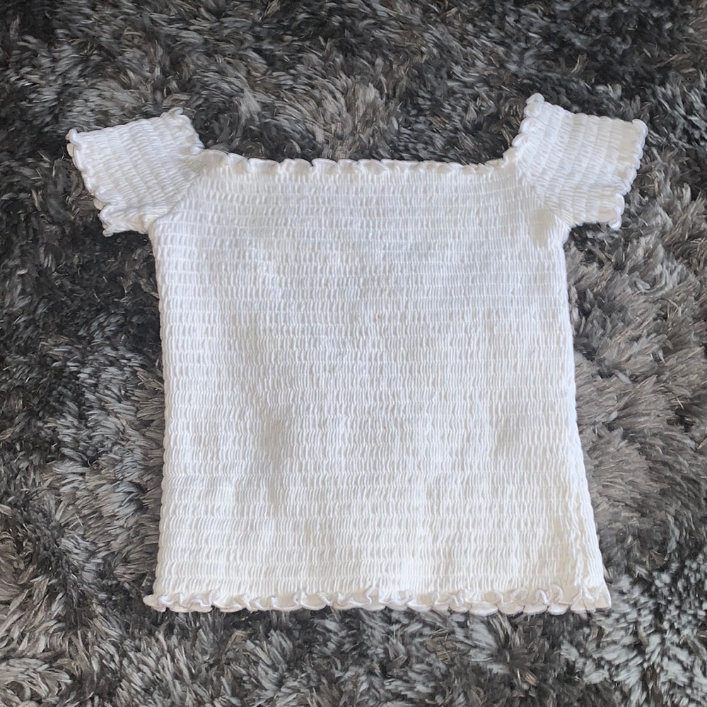 A smocked off the shoulder top